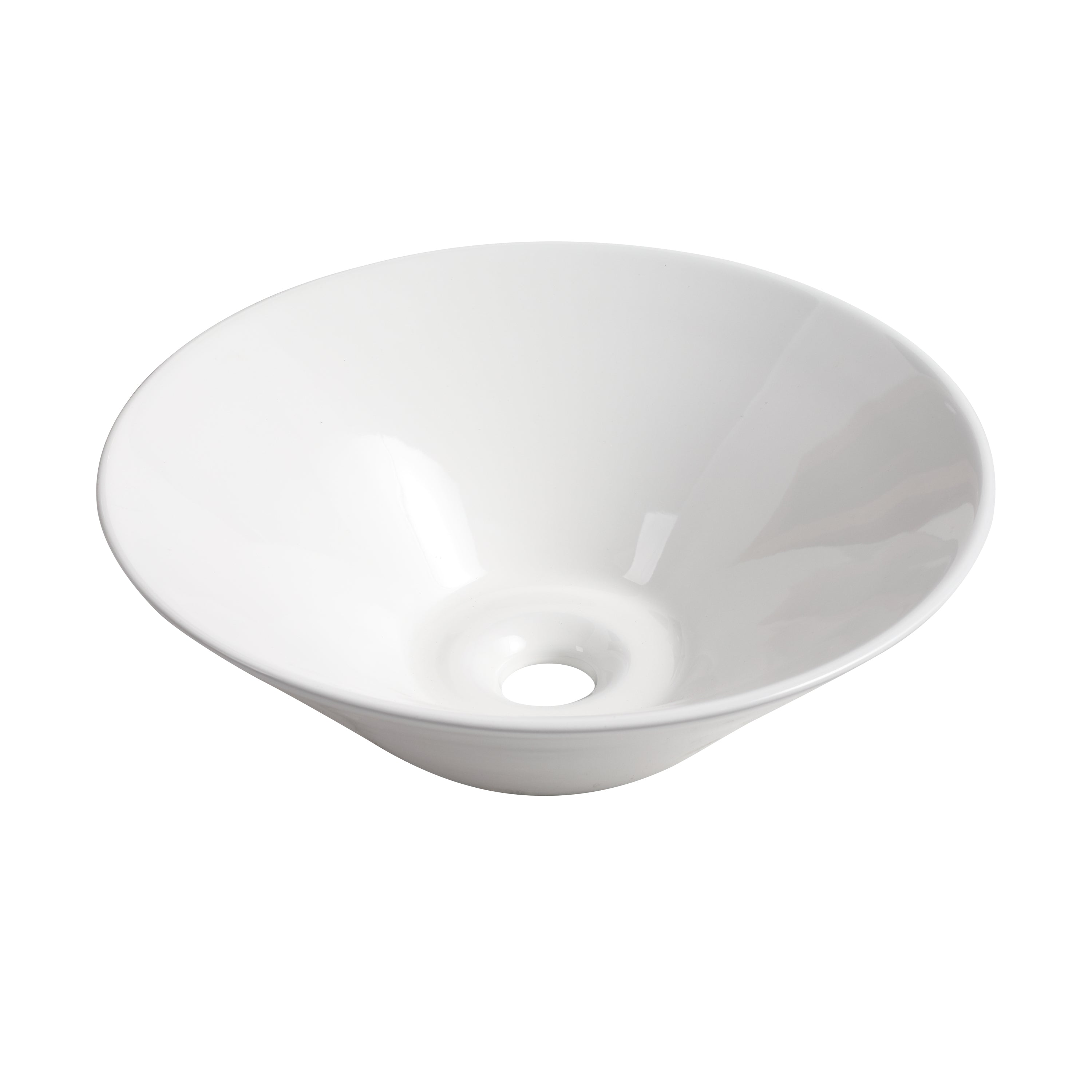 Ceramic Round Above Counter White Bathroom Sink Art Basin