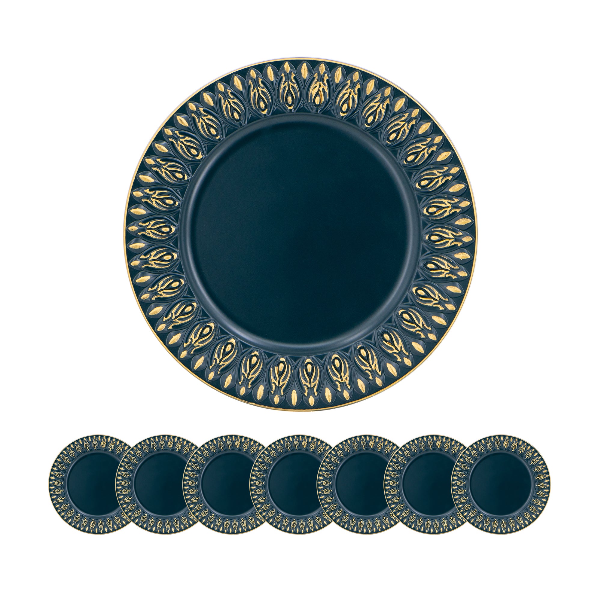 8 Pack Plastic Charger Plate, D14"