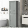 Tall Bathroom Storage Cabinet, Freestanding Storage Cabinet with Drawer and Adjustable Shelf, MDF Board with Painted Finish, Grey