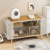 55.12 "Spacious Cat House with Tempered Glass, for Living Room, Hallway, Study and Other Spaces (White)