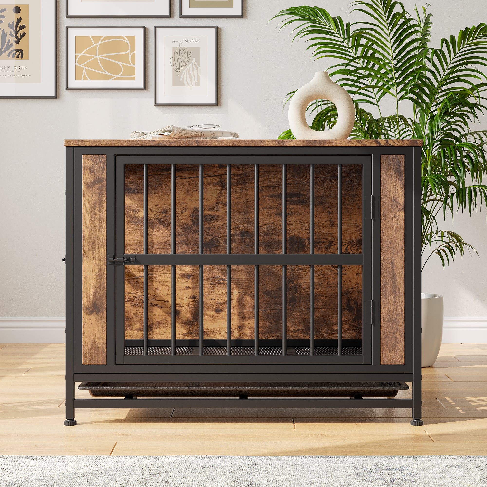 Dog Crate Furniture, Wooden Dog Crate Table, 32.8