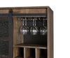 Rustic Oak and Black Wine Cabinet with Door